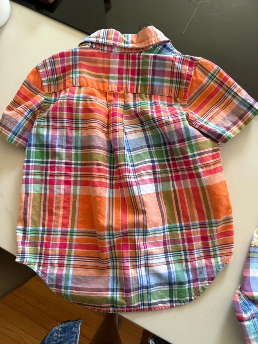 Ralph Lauren Kids Plaid Short-Sleeve Button-Down in Bright Multicolor